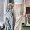 Sommer Batik Leinen Weitbein Hose Hohe Taille Locker Lange Hose für Damen