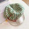 Korean Painter Berets Versatile Beanie Cap Vintage Striped Berets  Streetwear