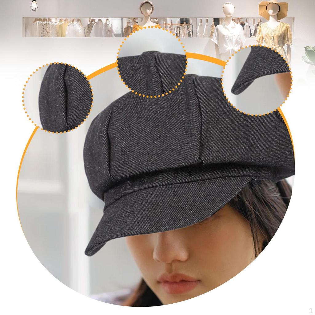Women Newsboy Cap Casual Beret Flat for Vacation, Travel, Driving, Date