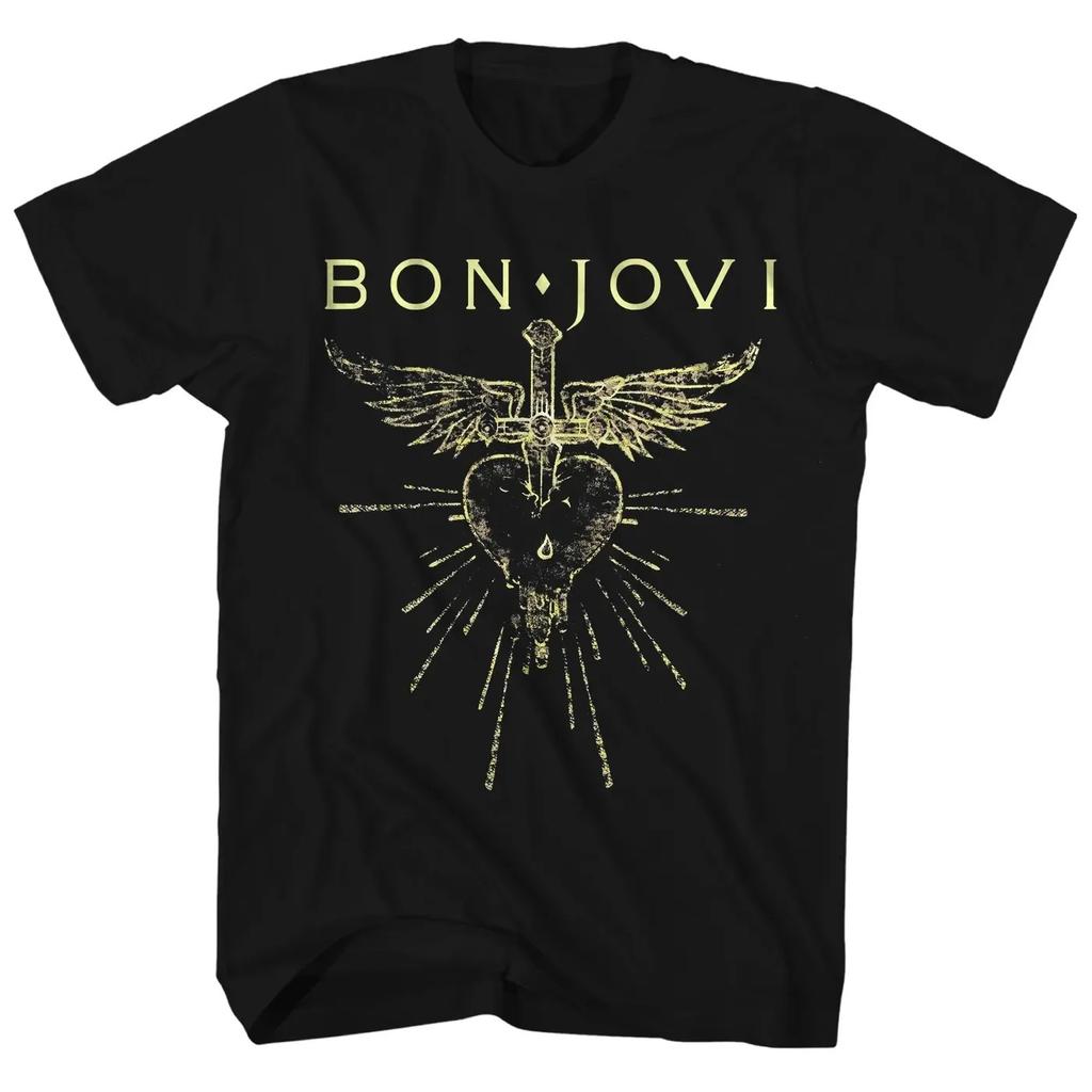 Kapela Bon Jovi Klasické Album Plakát Grafický Potisk Tričko Ležérní Oversize Muži Ženy Bavlna Streetwear Harajuku Styl Tričko