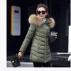 Winter new women's cotton-padded clothes women's medium and long slim-fitting fashion big fur collar cotton-padded clothes women's jackets are in