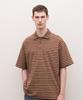 Jilseutyueoteunyuyogmaen Multi Stripe Short Sleeve Collared T-Shirt - Light Brown (Jnts6B401W1)
