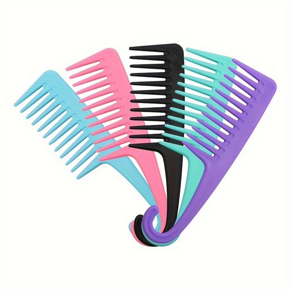 Exquisite Wide Toothed Comb - 1 Hook Shaped for Curly Hair, Wet Use, Wigs - Soft and Effective for Thick, Dry, Wavy Styles