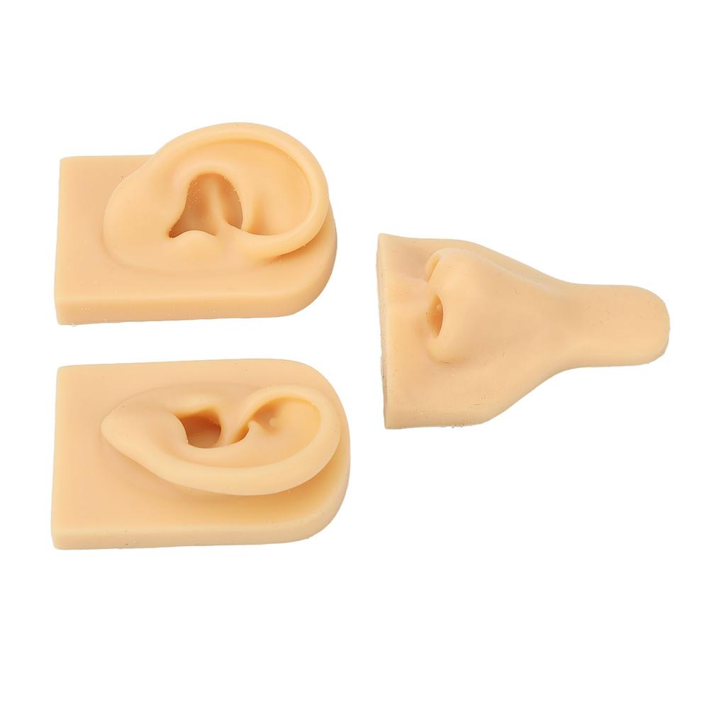Silicone Nose Ear Model 3D Simulation Nose Ear Model Set for Piercing Practice Teaching