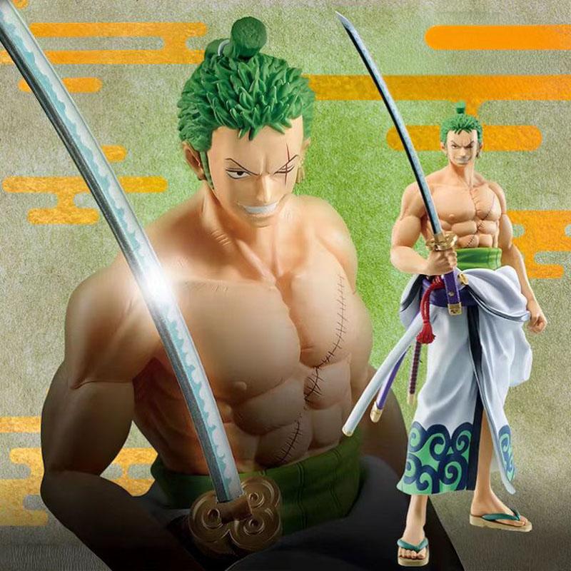 One Piece Anime 24cm Figure Kimono Zoro GK Battle Figure Model PVC Collection Anime Peripheral Decoration Toys Doll Gift