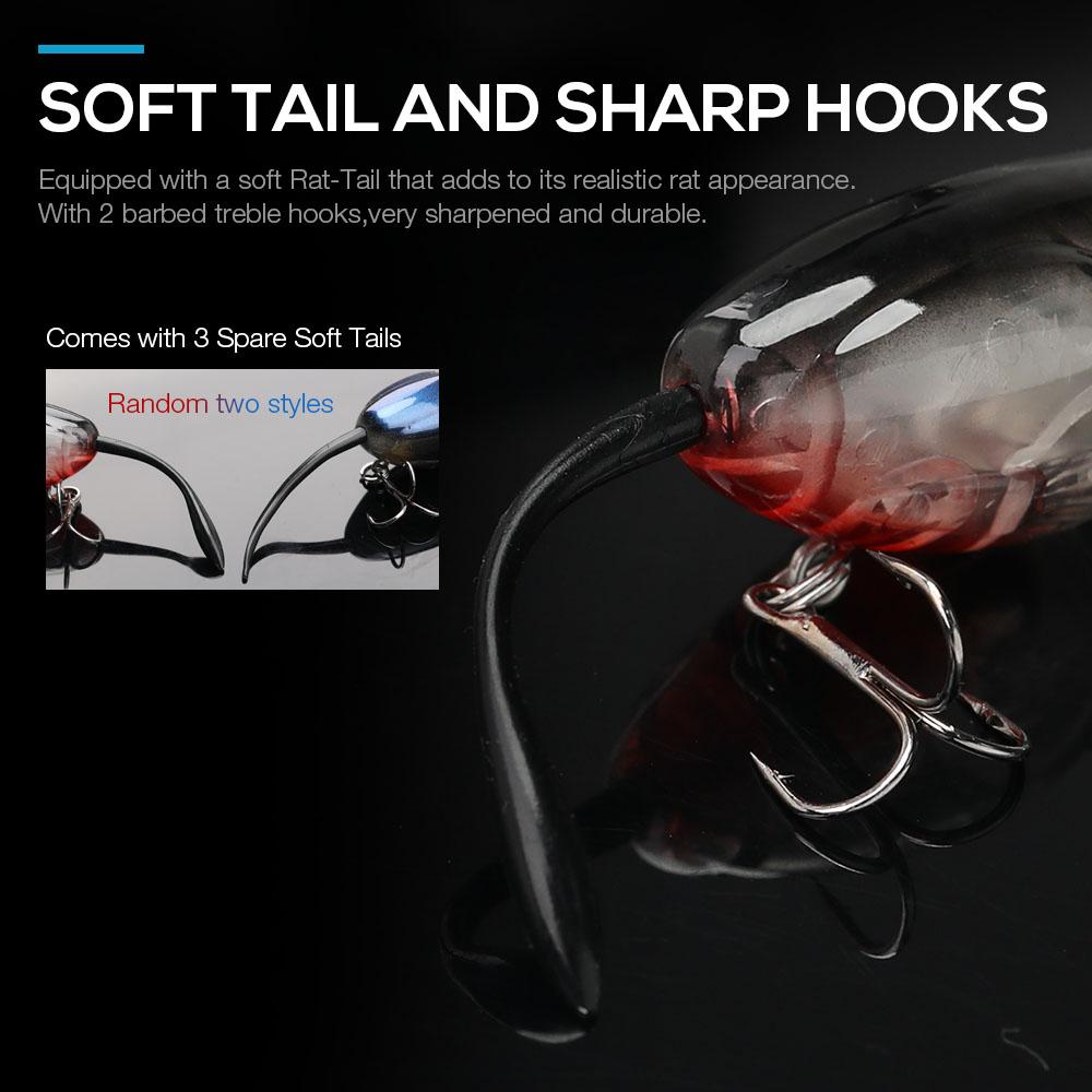 Realistic Rat Lure 6cm 10g Floating Mouse Wobblers For Pike Crankbait Artificial Bait Topwater Fishing Lures Tackle