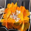 Silk Scarf Women's Print Korean Version Oversized Summer Sunscreen Beach Towel Women's Air Conditioner Shawl Scarf Spring and Autumn Yarn Scarf