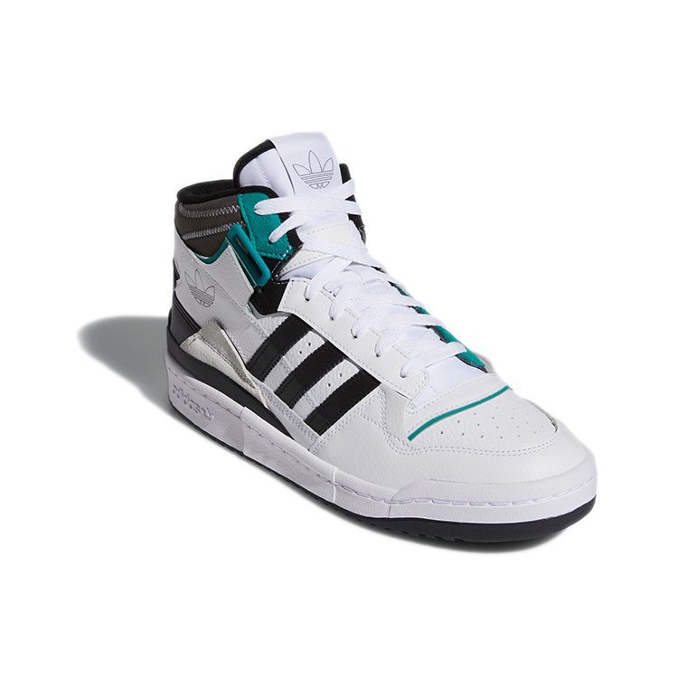 adidas Forum Exhibit Mid White Black Unisex Sneakers Footwear-White Core-Black Green H01921