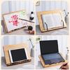 Wood Textbook Book Stand 6 Angles Adjustable Book Holder with Metal Page Clips for Music Scores Cook Recipe Tablet