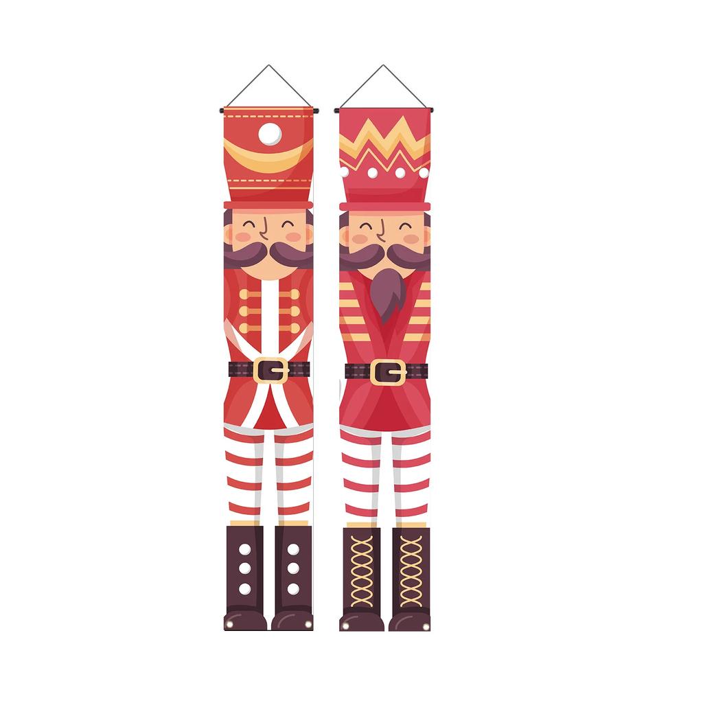 Nutcracker King Series New Christmas Couplets New Year's Party Soldiers Porch Atmosphere Decoration Door Curtains Flag Hangers