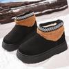 Fashion Black Platform Snow Boots for Women Winter Thicken Warm Plush Ankle Boots Woman Retro Faux Suede Non Slip Cotton Shoes Lady