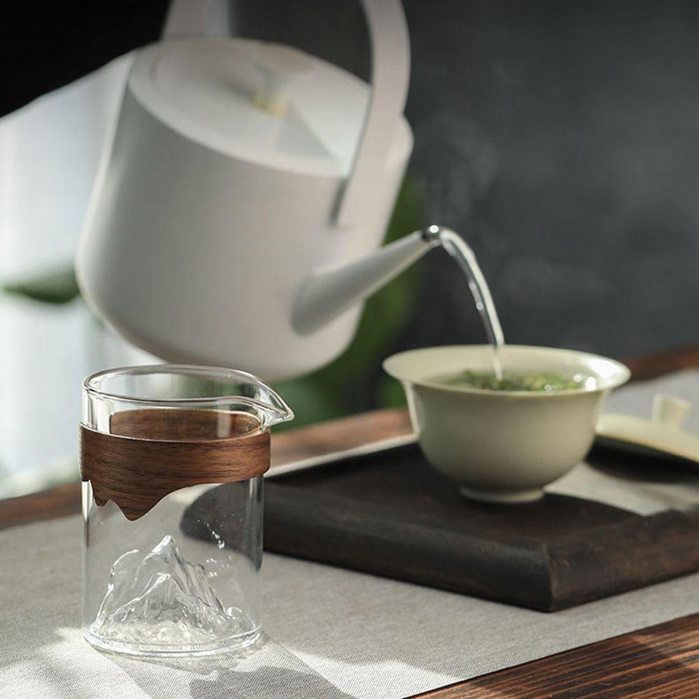 Fjellform Rettferdighetskopp Gjennomsiktig Teservise Praktisk Tebrygger i Glass Husholdning