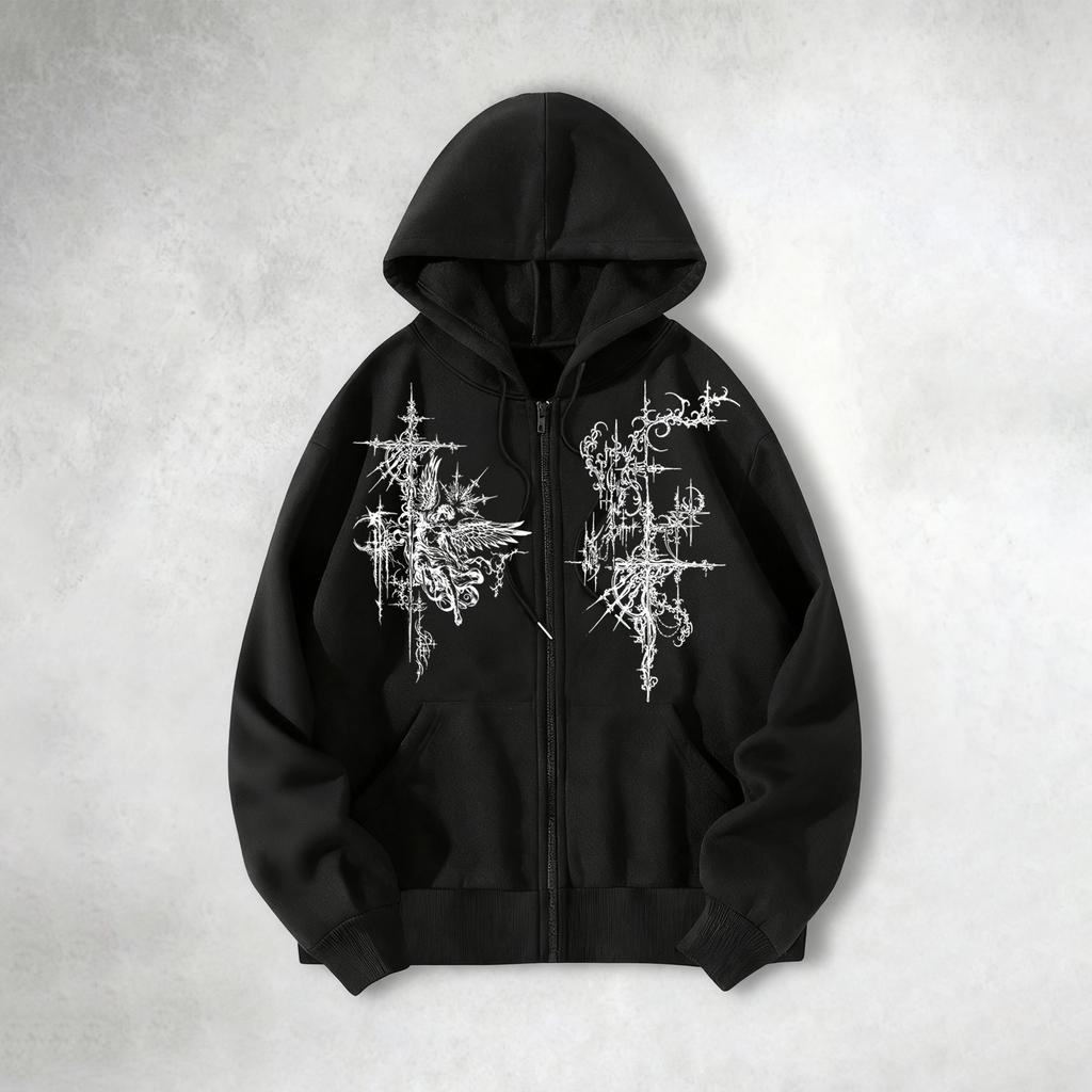 Men's Zipper Hoodie, Fleece Men's Full-Zip Hoodie, Hooded Sweatshirt, Casual and Stylish Everyday Wear, Warm Hooded Sweatshirt