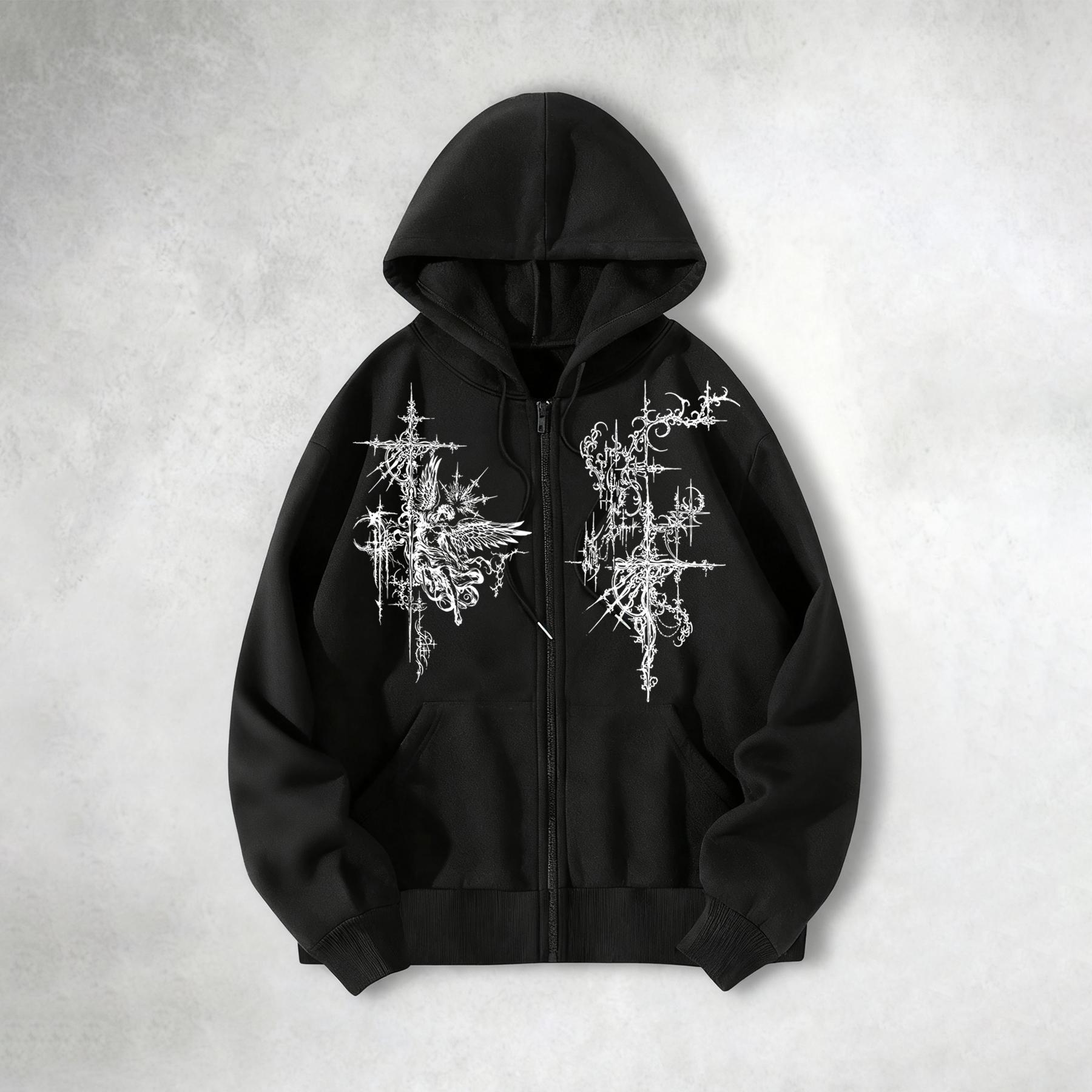 Men s Zipper Hoodie, Fleece Men s Full-Zip Hoodie, Hooded Sweatshirt, Casual and Stylish Everyday Wear, Warm Hooded Sweatshirt L чёрный