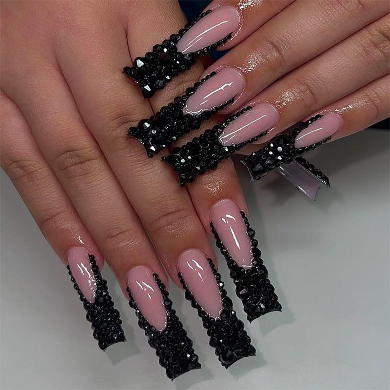 

Spicy Girl Long Wearable Pipe-Shaped Nails: Removable Manicure Kit