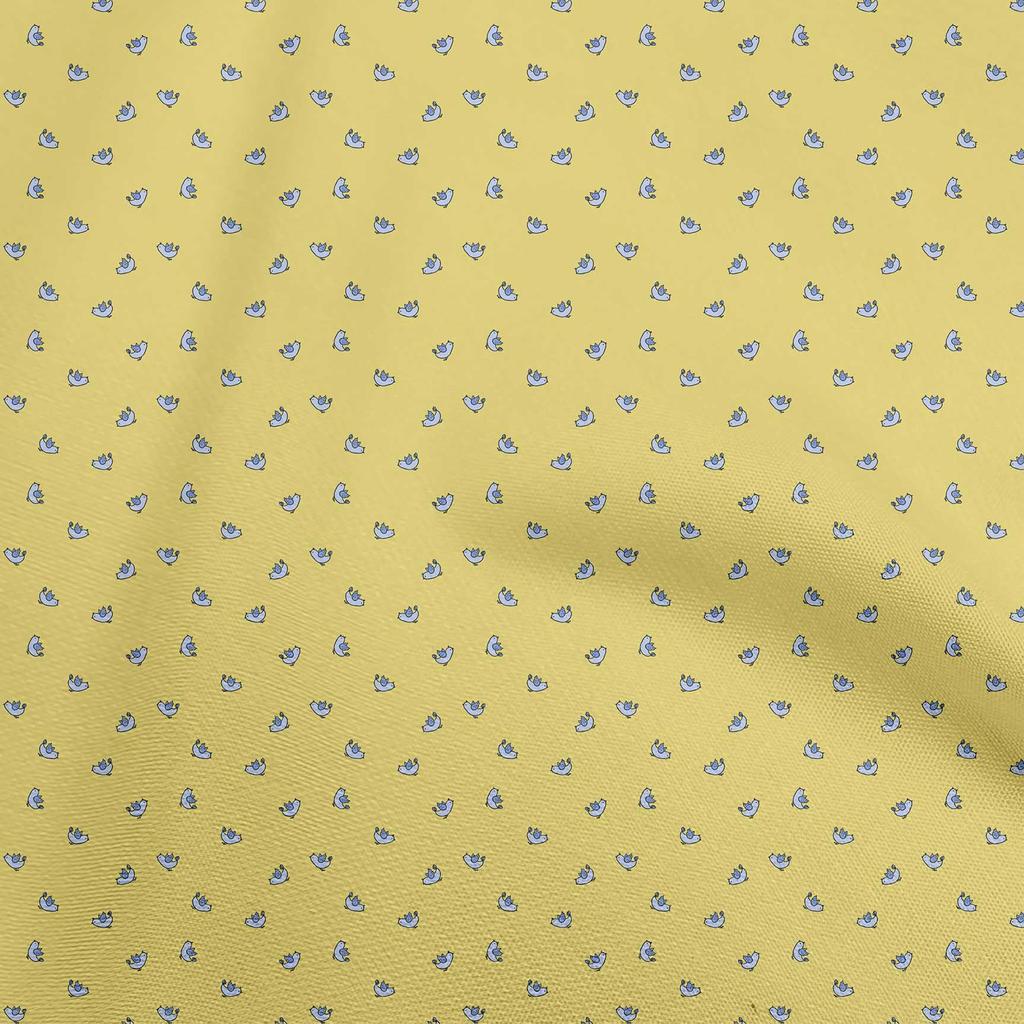 oneOone Cotton Flex Light Blue Fabric Bird Fabric For Sewing Printed Craft Fabric By The Yard 40 Inch