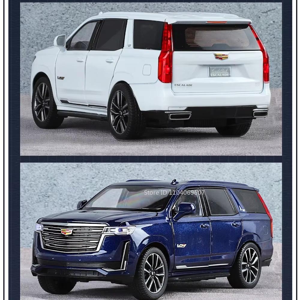 New 1:24 Cadillac Metal Die-cast Model 5 Doors Can Be Opened Sound and Light Shock Absorption Pull Back Decorative Car Children's Toy Boy Collection