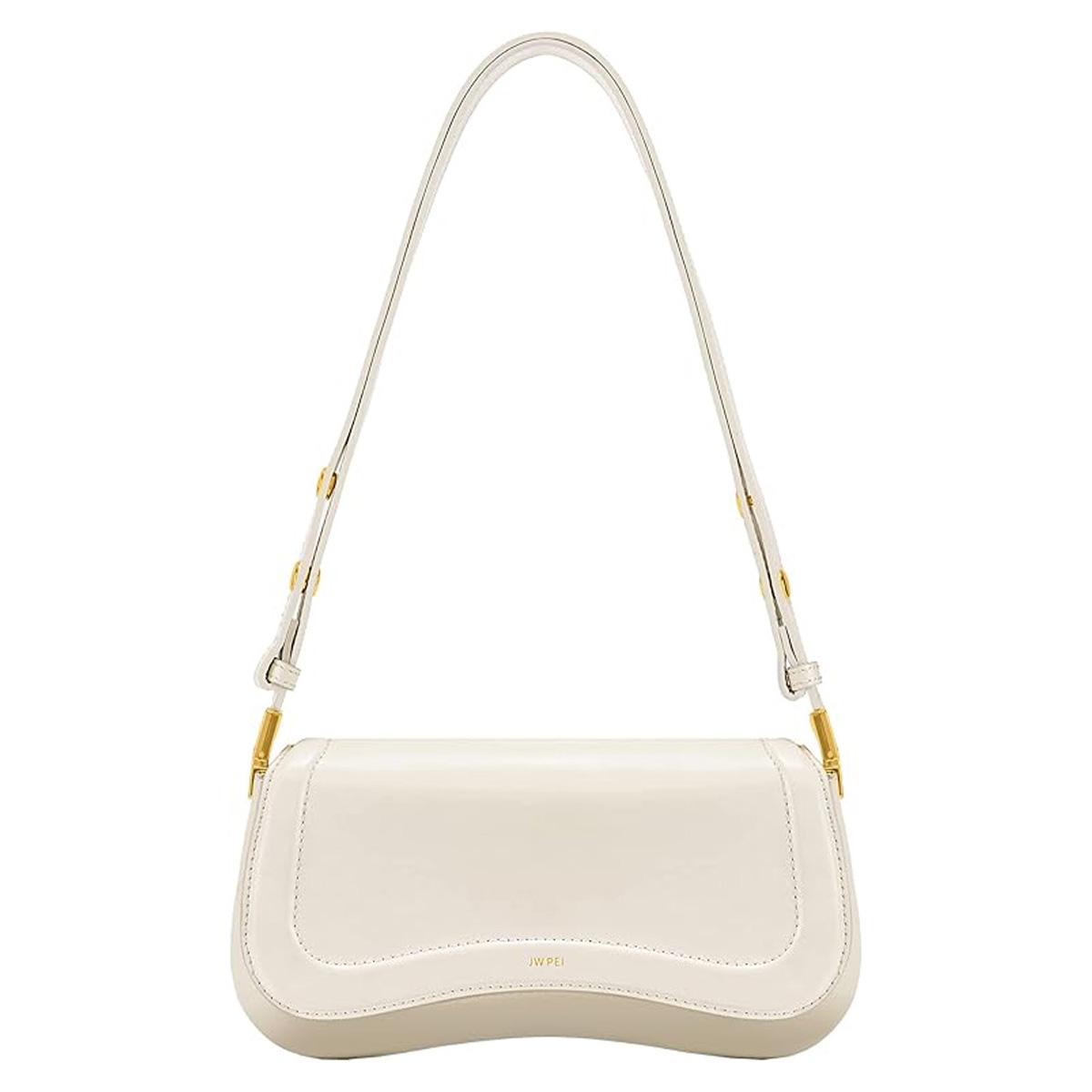 

Elegant style e-shoulder oblique straddle bag for gift casual commuter tote portable pudding underarm bag M білий