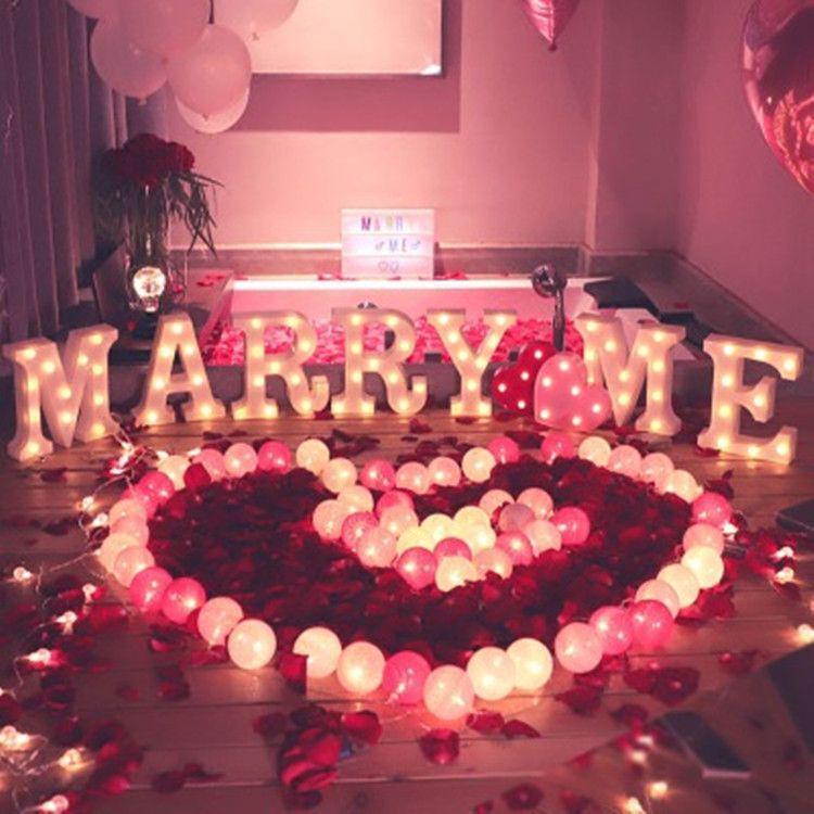 LED Love Letter & Number Lights for Valentine's Proposal Decor