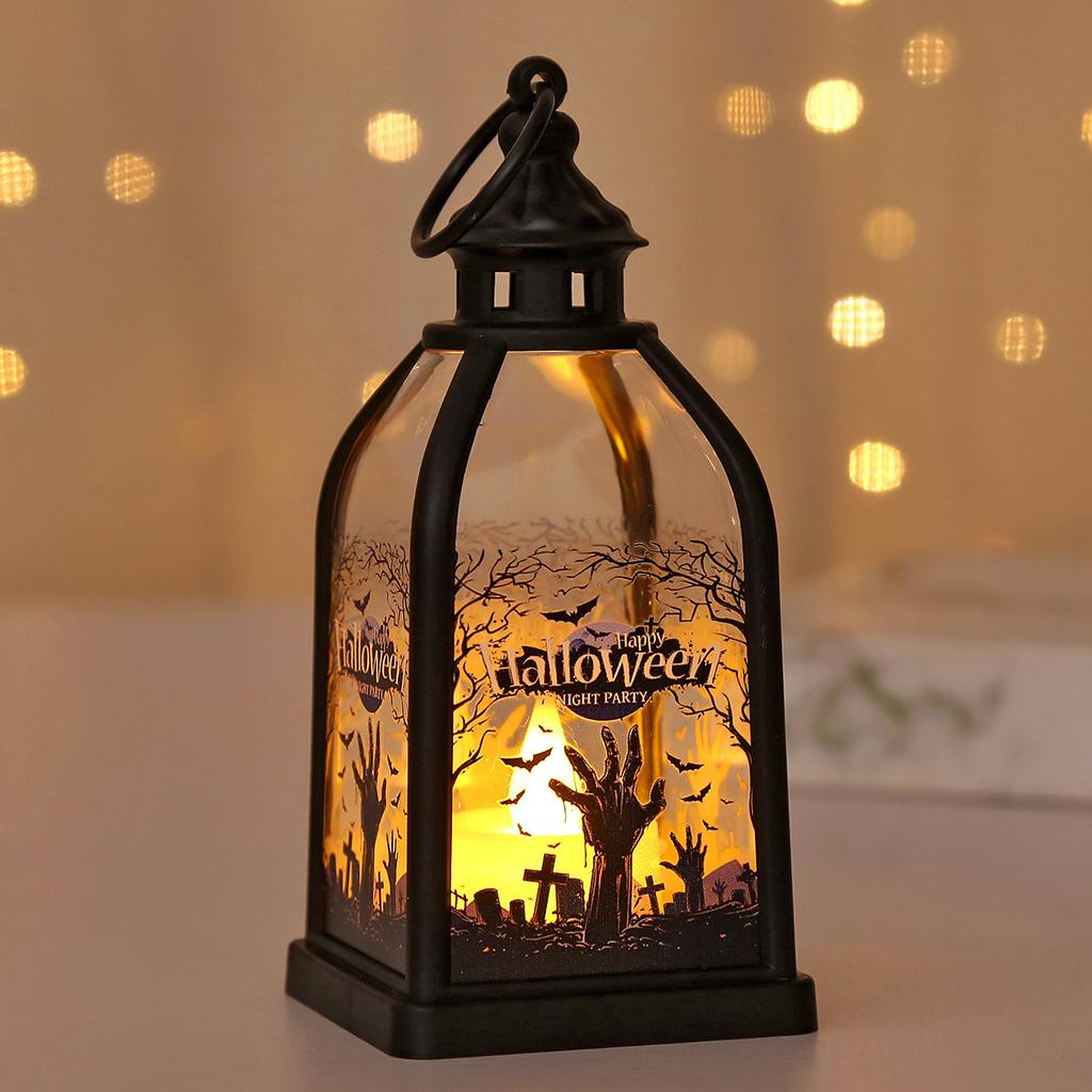 Retro Halloween Pumpkin Lantern Handheld Ghost Night Light Party Scene Decorations