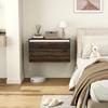 Wall-Mounted Bedside Table with Handleless Drawer and Wall Fixing, 80x30x45cm, Walnut