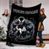 Customizable Venom Throw Blanket – Personalized Name, All-Season Cozy Snug Blanket, Machine Washable, Personalized Blanket