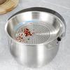 With Filter Mesh Lard Filter Pot Folding Handle Grease Container Portable Mixing Bowl  Camping
