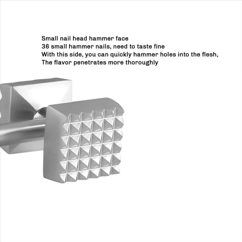 Doppelseitiger Fleischklopfer aus Edelstahl Zartmacher Komfortgriff für Steak, Rindfleisch und Hähnchen