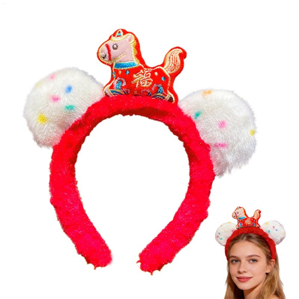 New Years Headband 2026 Horse Year Headwear Photo Booth Costume Headband For Boys Girls Students Festival Attendees Event Guests