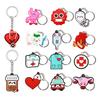 10Pz Portachiavi Medico Stetoscopio Uniforme da Infermiera Per Infermiera Medico Portachiavi Donne Uomini Moda Accessori Chiavi Medici Regalo per Amici