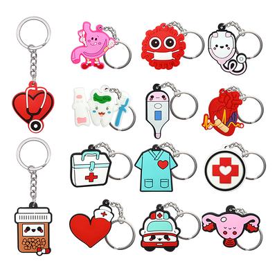 10PCS Medical Keychain Stethoscope Nurse Uniform For Nurse Doctor Keyring Women Men Fashion Medical Key Accessories Friends Gift