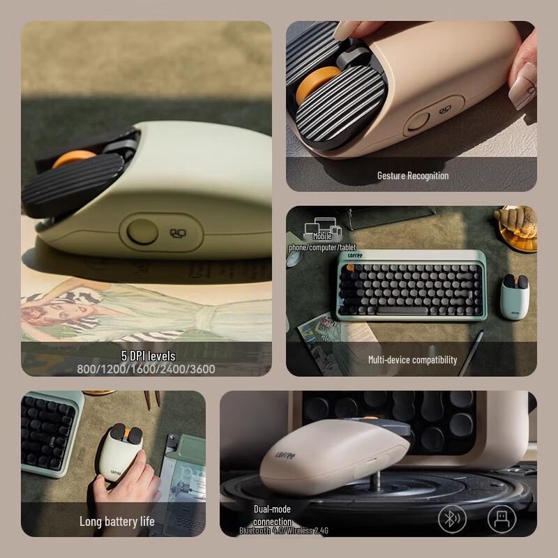 Lofree 1970s Retro Dual-Mode Silent Wireless Mouse