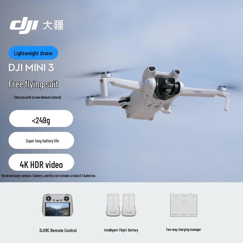 DJI Mini 3 Fly More Combo Drone with Screen Remote Controller