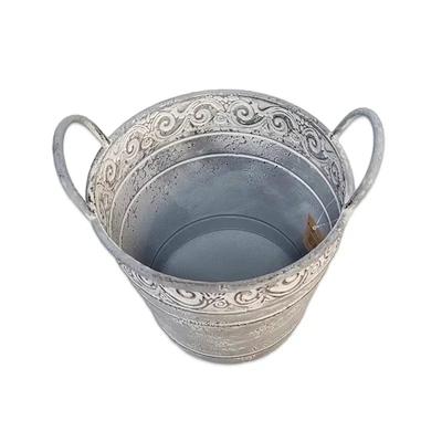 Metal Double Handle Flower Pot Courtyard Flower Shop Garden Balcony Planting Pots Home Living Room Decorate Ironwork Vase