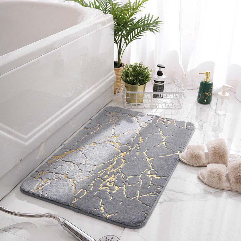 Luxury Non-Slip Bathroom Mat - Easy Clean, High-End Rabbit Hair Design with Suction
