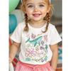 European Sizes A Short-Sleeve T-Shirt Featuring a White Oceanic Theme, Adorned with Colorful Prints of Whales, Octopuses, Seahorses, And More