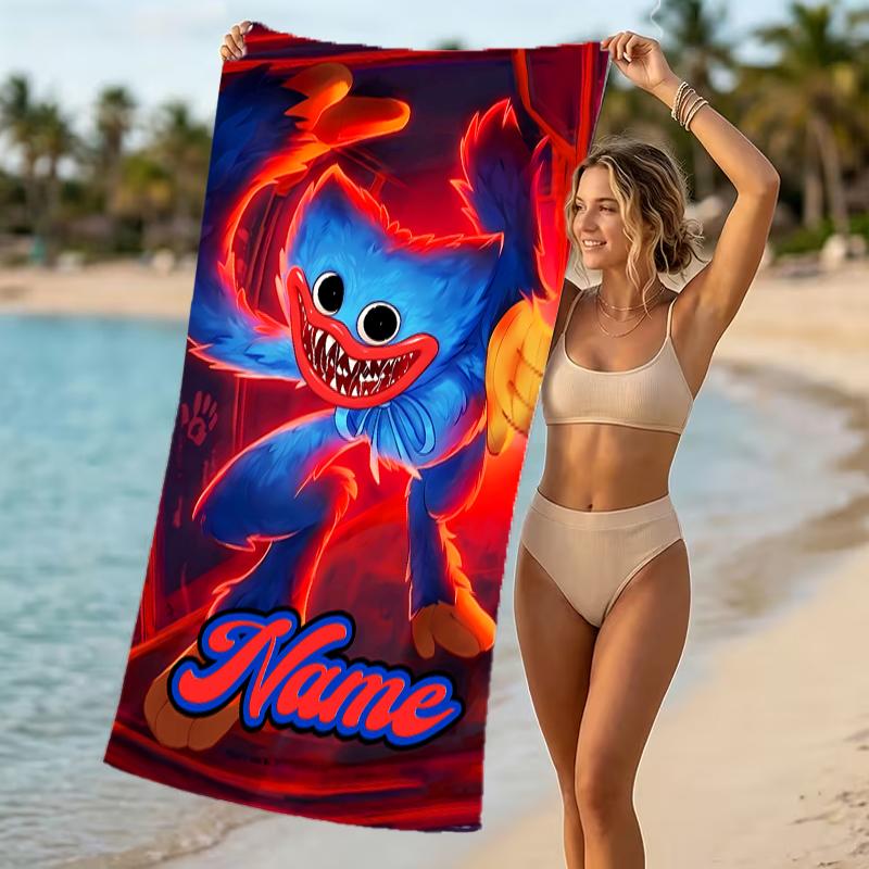 Customizable personalized beach towels Poppy Playtime themed designs.Suitable for the beach, yoga, sports;ideal as beach accessories