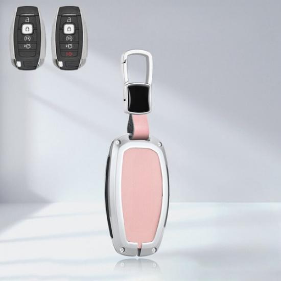 Zinc Alloy Leather TPU Car Key Case Cover For Lincoln MKX MKC MKZ Continental