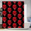 Devil Red Shower Curtain Waterproof Bathroom Decoration with 12 Panels for Home Decor Modern, Stylish, Unique Customizable Desig