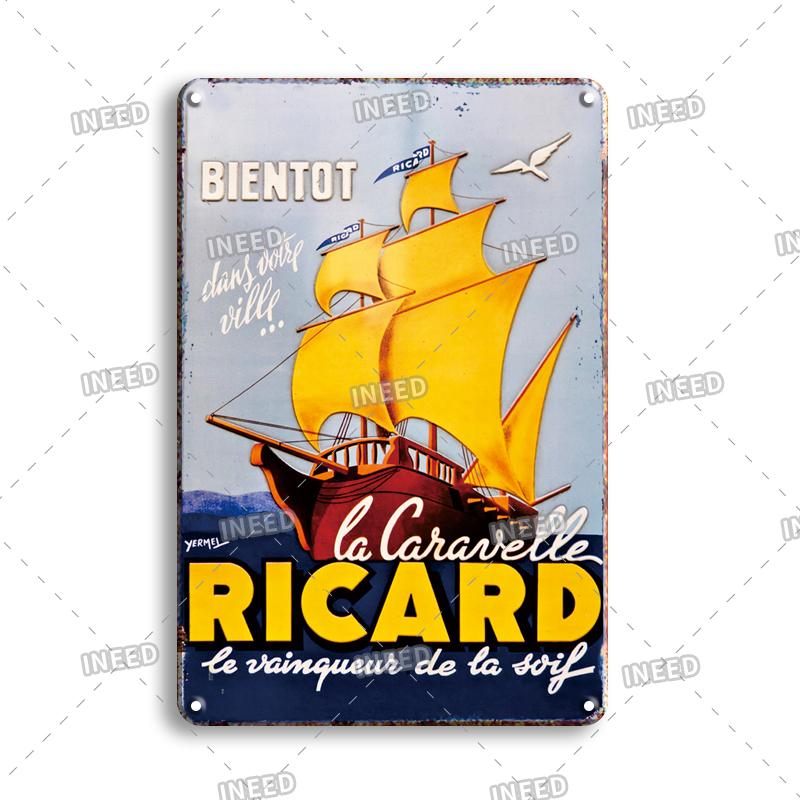 INEED Ricard Bira Retro Metal Tabela Poster Vintage Duvar Posteri Teneke Tabela Dekoratif Duvar Plakası Bar Pub Plak Dekor Aksesuarları
