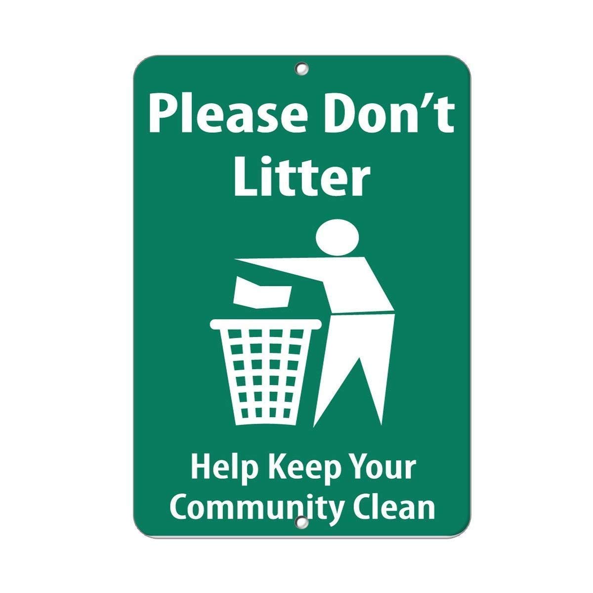 

New Metal Sign Aluminum Sign Please Dont Litter Help Keep Your Community Clean Plaque for Yard Garage Driveway House Fence for 20x30cm（7.8x11.8inch）