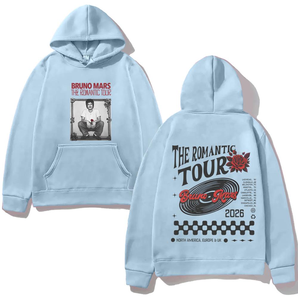

Bruno Mars The Romantic 2026 Tour Hooded Harajuku Hoody for Autumn/Winter Casual Fleece Sweatshirt Comfortable Hoody M