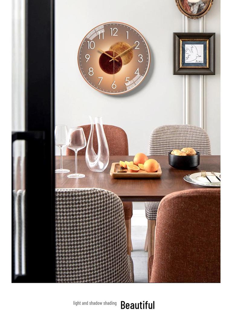 12-inch Modern Minimalist Silent Wall Clock for Living Room - Creative and Stylish Design