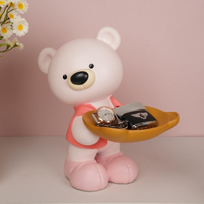 Home Decor Sculptures & Figurines Decorations Pacifier Bear Desk Storage Ornaments Living Room Resin Animal Statue