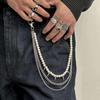 IngeSight.Z 3Pcs/Set Hip Hop Waist Pendant Chain For Men New Jeans CCB Beaded U-shaped Waist Chain Jewelry Accessories 2025