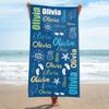 Multi Color Font Design Beach Towel Personalized Name Bath Towel Custom Pool Towel Beach  With Name Outside Birthday