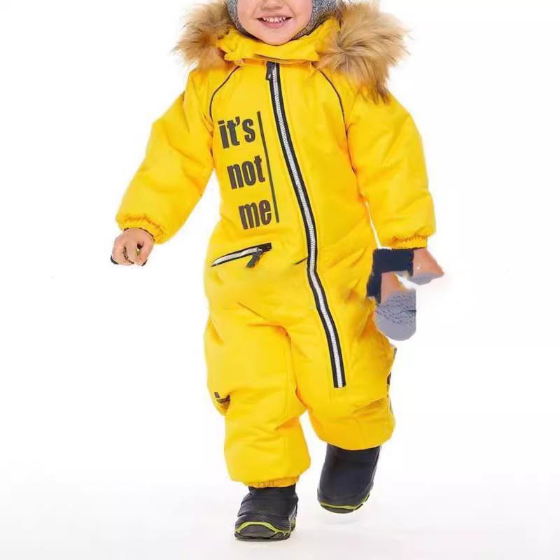 Windproof Waterproof Boys Girls Children's Printed One Piece Ski Suit
