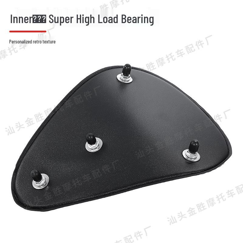 Retro Triangle Seat Bag for Harley Motorcycle - Leather Spring Cushion Accessory