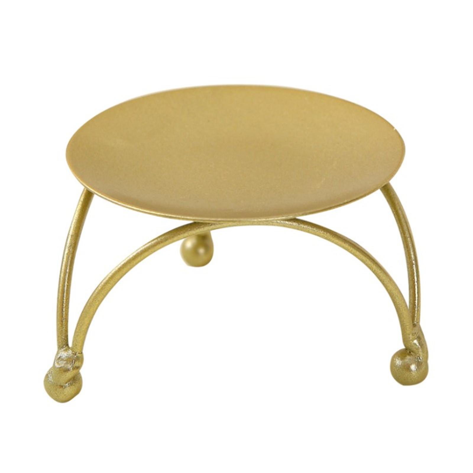 

1PC Round Candle Holder Metal Vintage Style Candlestick Desktop Decorative For Wedding Party Table Centerpiece Christmas Decor золотий