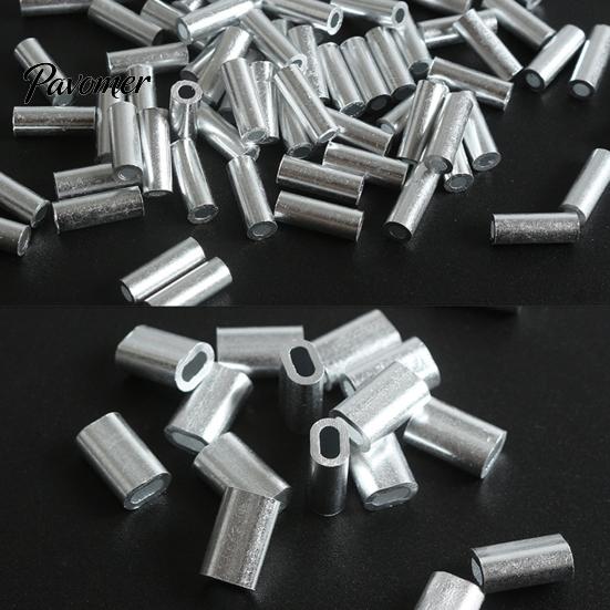 Single Double Barrel 50Pcs Solid Fishing Line Tube Aluminium Wire Anti Rust Crimping Loop Sleeve for Angling Crimp Sleeves
